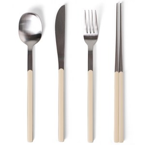 보겐 샤르망 양식기 커트러리 세트, 1세트, 한식4종(숟가락+젓가락+나이프+포크), 바닐라