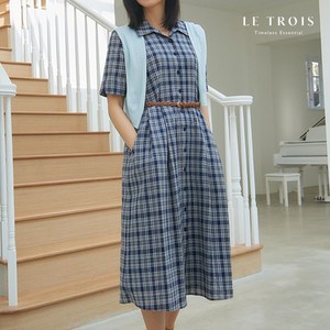 [KT알파쇼핑][LE TROIS] 24SS 이보영의 르투아 체크원피스