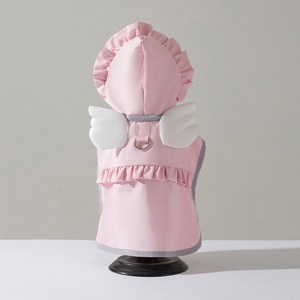 유유라키 반려동물 후디 망토 레인코트 강아지 우비, 핑크