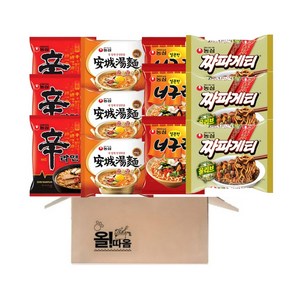 [올따옴] 농심 신안너짜 낱개봉지 3개씩 (신라면+안성탕면+얼큰너구리+짜파게티)