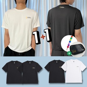 1+1 내셔널지오그래픽 반팔 티셔츠 유니 메이스 쿨링 라운드 공용+색연필 사은품 증정