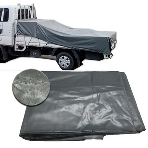 PVC 타포린 차호루 갑바 덮개 트럭 화물 포터 방수포, 회색 2.4x2.4m, 1개