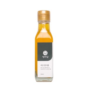 [국산100%] 고소한 참기름 저온압착 맑은 황금빛 통참깨 단 1회 착유, 1개, 120ml