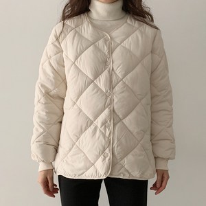 퍼니걸스 7743 노카라 누빔 깔깔이 패딩 점퍼 여성의류