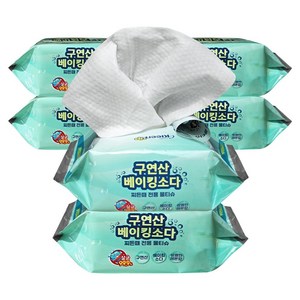 구연산 베이킹소다 주방 전용 물티슈 행주 키친앤리빙 20매 6팩, 6개