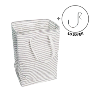 기프템 대용량 접이식 빨래바구니 72L, 라이트 그레이 패턴(Gray)