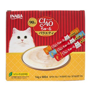 챠오츄르 대용량 90P 코스트코 고양이 츄르 간식 버라이어티 반려묘 차오추르 90P