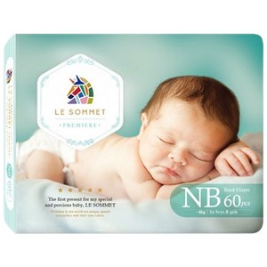 르소메 프리미엄 기저귀, 120매, 신생아용(NB)