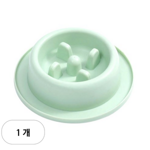 강아지 급체 과식 비만 방지 밥그릇, 그린, 1개