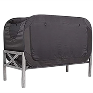 원터치 암막 난방 텐트 캠핑 모기장 야전 침대 텐트 1인용, 블랙, 190x95x100cm