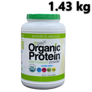 올게인 바닐라맛 오가닉 식물성 단백질 보충제, 1.43kg, 2개