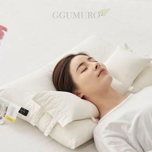 바른공유 pillow 워싱 순면 100% 디자인 솜 베개, 화이트, 2개