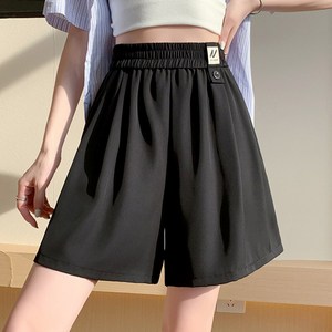 스타일아유 아이스 정장 캐주얼 반바지 여성 얇은 키작녀코디 밴딩 하이웨스트 와이드 4부 5부팬츠 HP0318