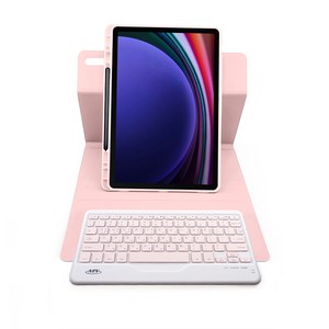 갤럭시탭 S9 플러스 12.4 호환 콤비 360회전 블루투스 키보드 세로거치 S펜수납 케이스, 핑크, 1개