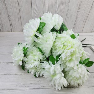 성묘꽃다발 조화 12대 대국화 부쉬 3p, 03.화이트