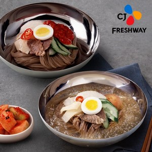 [CJ프레시웨이] 평양냉면 10인분 면 10팩 + 육수 5팩+비빔장 5팩, 1개