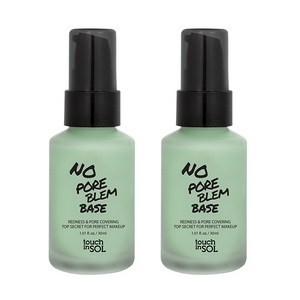 터치인솔 노포어블럼 레드니스 코렉팅 메이크업 베이스, 그린, 2개