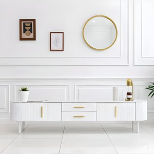 슐 에나벨 포세린 세라믹 서랍 템바보드 거실장 2000 TV 다이 선반 SL153, 화이트