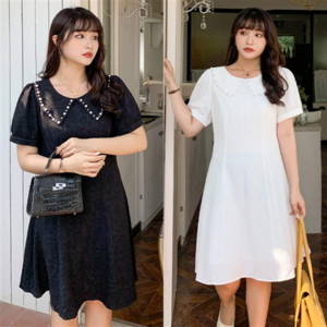 에츠 하객룩 빅사이즈원피스 여름 진주 자가드 원피스