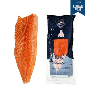 화이트베어 훈제연어(통) 약1.3kg 냉동연어 필렛 연어초밥, 훈제연어필렛 약1.3kg, 1개