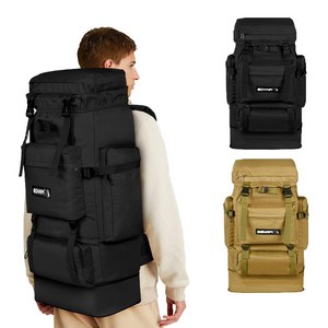 9YOUNG 다용도 옥스퍼드 80L 대용량 밀리터리 백팩 등산배낭 등산가방, 블랙