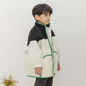 바브키즈 배색뽀글이점퍼