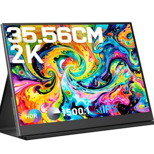 ZSCMALLS 39.6cm FHD 1080p 60Hz 휴대용 모니터, 35.56cm-2K-60hz