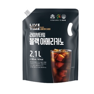 태웅식품 본사 라이브타임 블랙아메리카노, 2.1L, 1개입, 1개