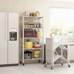 유어올 접이식 다용도 철제선반, 매트블랙, 3단