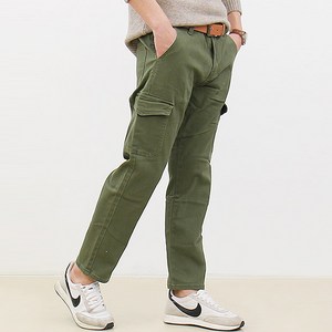 핏콕 남성용 겨울 스판 포켓 치노 양기모 카고바지