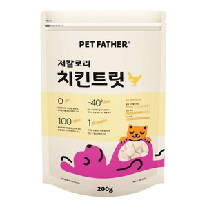 펫파더 고양이간식 강아지간식 동결건조 간식 대용량, 치킨, 200g, 1개