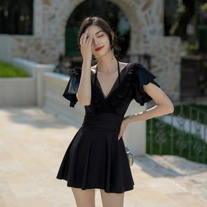 수영복 여온천 와이어 풀집합 보수 배커버 날씬해 보이는 스커트형 점프슈트 굵은 팔 2022년 수영복