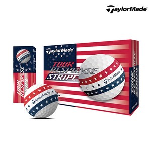 [테일러메이드코리아정품] 투어 리스폰스 스트라이프 USA 우레탄 골프공_3피스 (1더즌12알), USA화이트, 사이즈, 12개입
