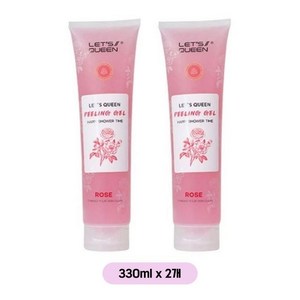 레츠퀸 올인원 필링젤 로즈 핑크 대용량 각질제거 촉촉한 때필링, 330ml, 2개