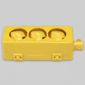 콘센트보호커버 일신 3구 황색 고무커버 안전덮개 내충격 오염방지, 1