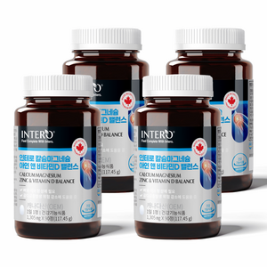 인테로 칼슘 마그네슘 아연 앤 비타민D 밸런스 117.45g, 90정, 4개