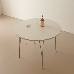 미드센추리 클로에 800 1000 1200 1400 원형 반타원형 라운드 테이블 식탁 화이트 실버, 테이블단품, 800 원형 화이트