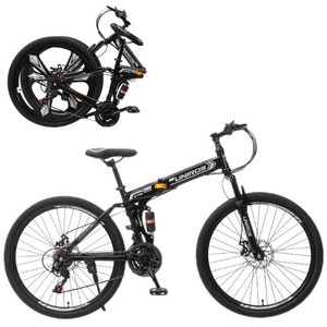 유니로스 mtb자전거 접이식자전거 입문용 산악자전거 24 26인치, 스포크휠, 화이트블랙