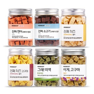 페페로니 진짜시리즈 6개 세트(소고기 연어 치즈 치즈고구마 미역 고구마), 1SET, 180g