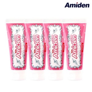 아미덴 키즈 고불소 1450ppm 치약 딸기향, 4개, 60g