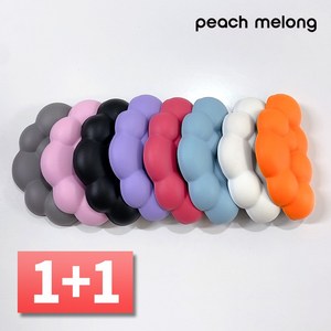 1+1 피치멜롱 구름 마우스 손목받침대 팜레스트 쿠션 보호 패드, 블랙 1+1