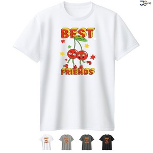[제이씨웨어하우스] 드라이 티셔츠 T005A best friends 반팔 라운드티 _ 쿨링 패밀리티 단체티 메쉬 소재 기능성 원단 남녀노소