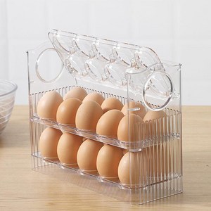 자동으로 접히는 슬림 계란 보관함, 투명