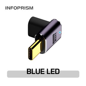 INFOPRISM / LED 점등 USB 4.0 C타입 PD 240W 40Gbps 썬더볼트 각도 변환 꺾임 젠더 90도 180도 L형 U형 ㄱ형 IA-929, 모델 G / C타입 암-수 L형, 1개