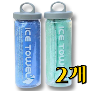 점핑라이프 스포츠 타월 수영 습식타올, 1세트, 블루+민트