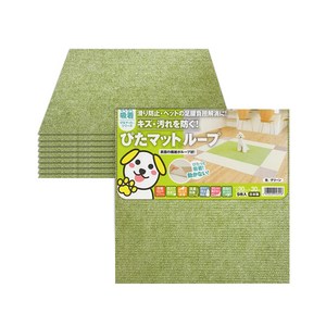 펫아미고 타일식 흡착 비발수 애견매트 30cm 9매 강아지 미끄럼방지매트, 그린
