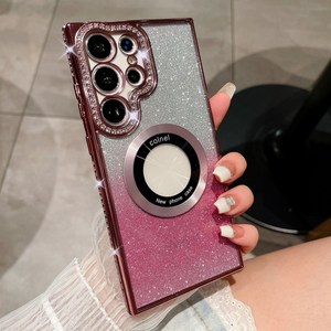 루스톤 글리터 맥세이프 클리어 핸드폰 케이스 갤럭시 S23 플러스 울트라