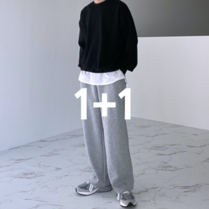 가가고고 1+1 기모 밴딩 와이드 팬츠 츄리닝 트레이닝 바지