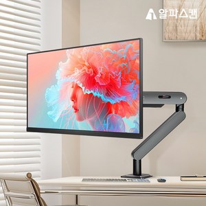 알파스캔 AOC AM406 울트라 티타늄 그레이 싱글 모니터암 테스크테리어 인테리어, 1개