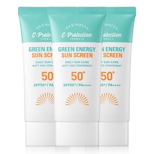 [엘렌실라] 그린에너지 온가족 진정 수분 선크림 SPF50+ UVA++++, 50ml, 3개